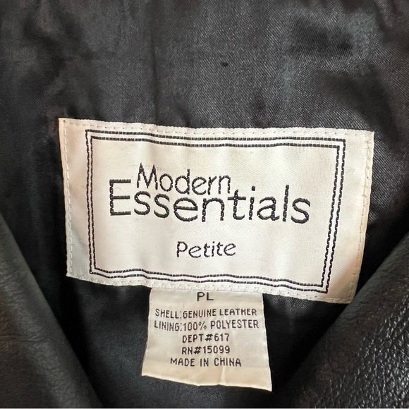 Vintage Women’s black leather jacket Genuine leather jacket Y2K style Size PL - Picture 5 of 6